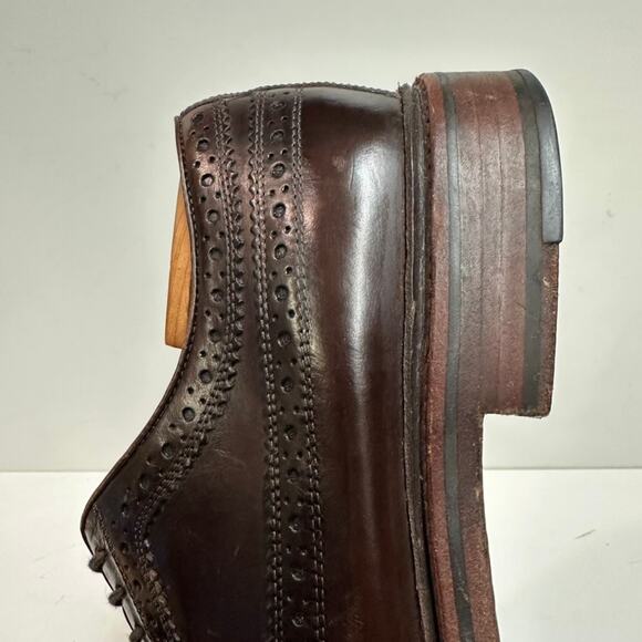 VERY GOOD Grant Stone x J. Crew Ludlow Longwing Wingtip Derby Brown Leather 10 main image 9